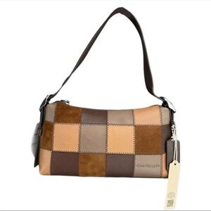 Coach Patchwork Leather Shoulder Bag in Brown Multitone